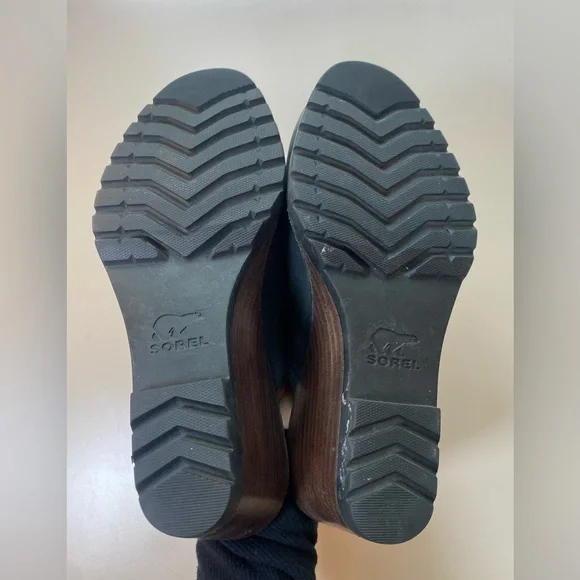 Sorel | Size 6.5 After Hours Black Wedge Leather Mule - Picture 6 of 7